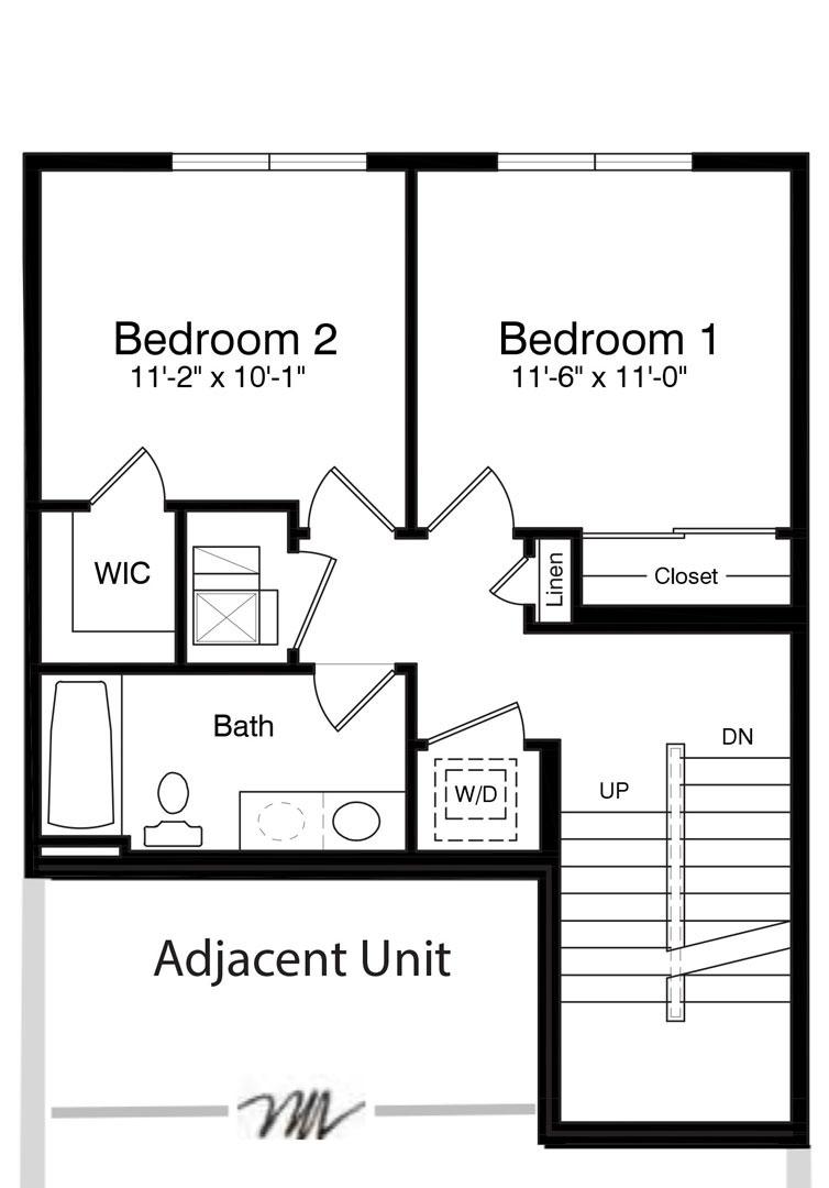 The Mallard Floorplan bedroom Level